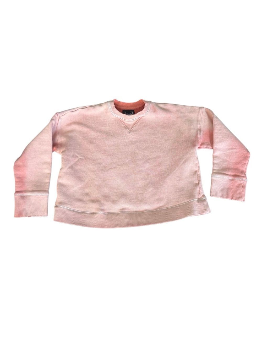 AYR Pullover Crewneck Cropped Sweatshirt Distressed Dip Dyed XS